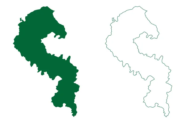 Sahibzada Ajit Singh Nagar District Stát Punjab Indická Republika Mapa — Stockový vektor