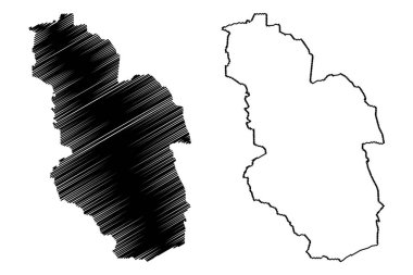 Gelsenkirchen şehri (Federal Almanya Cumhuriyeti, Kuzey Ren-Vestfalya Eyaleti, NRW, Urban County, Munster bölgesi) harita çizimi, çizim Gelsenkirchen haritası