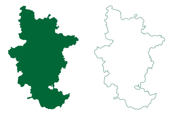 Distrik Sangrur Negara Bagian Punjab Republik India Gambar Vektor Peta - Stok Vektor