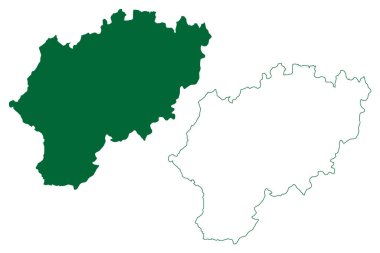 Bundi ilçesi (Rajasthan Eyaleti, Hindistan Cumhuriyeti) harita vektör çizimi, çizim Bundi haritası