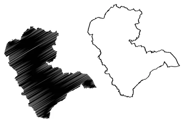 グテルスロー郡 ドイツ連邦共和国 ノルトライン ヴェストファーレン州 Nrw デトモルド州 地図ベクトル図 スケッチブック グテルスロー地図 — ストックベクタ