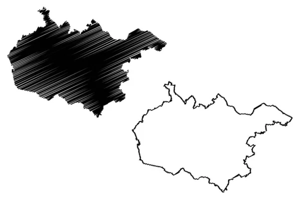 Kreis Harburg Bundesrepublik Deutschland Landkreis Land Niedersachsen Kartenvektordarstellung Kritzelskizze Harburg — Stockvektor