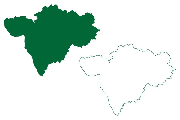 Barmer District Rajasthan State Republic India Mapa Vector Ilustración Garabato — Vector de stock