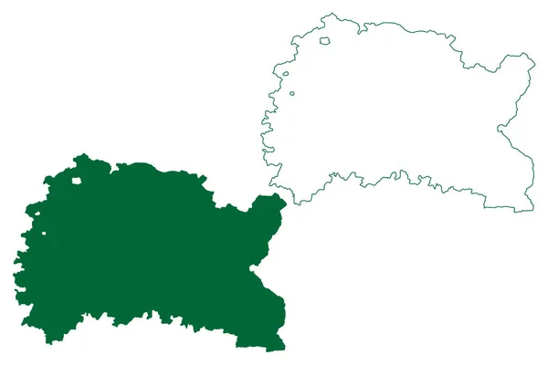ビラー地区 インド共和国ラジャスタン州 地図ベクトル図 スケッチブック ビラー地図 — ストックベクタ