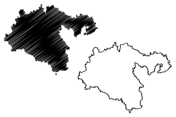 Okres Heidenheim Spolková Republika Německo Okres Bádensko Wurtembersko Mapa Vektorová — Stockový vektor