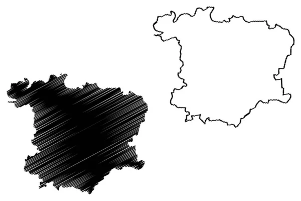 Kempten Stad Förbundsrepubliken Tyskland Stadsdelen Schwaben Fristaten Bayern Karta Vektor — Stock vektor