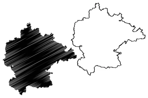 Kitzingen District République Fédérale Allemagne District Rural Basse Franconie État — Image vectorielle