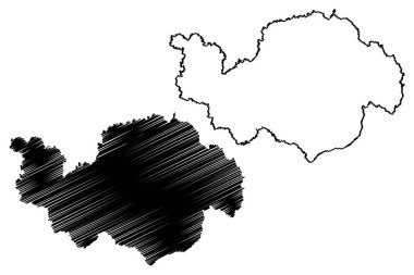 Aşağı Bavyera (Almanya Federal Cumhuriyeti, İdari Bölüm, Bavyera Bölgesi Serbest Bölge) harita vektör çizimi, aşağı Bavyera haritası çizimi