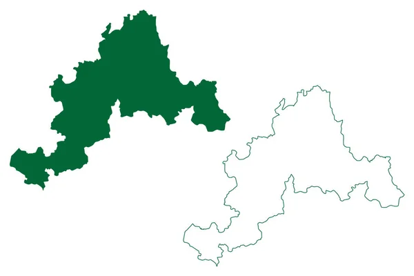 Jhalawar District Rajasthan State Republika Indii Mapa Wektor Ilustracja Skecz — Wektor stockowy