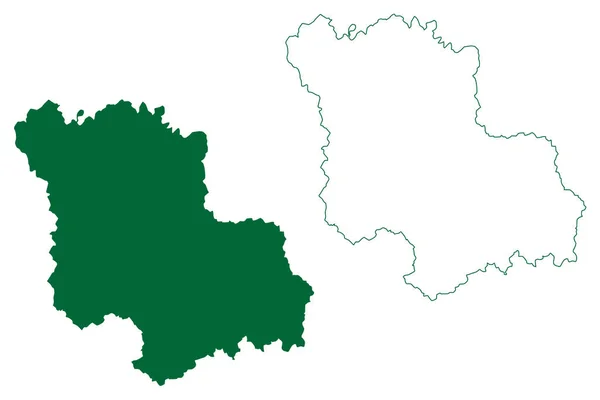 Jodhpur District Rajasthan State Indická Republika Mapa Vektorové Ilustrace Čmáranice — Stockový vektor