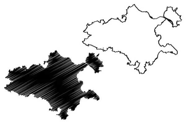 Mayen Koblenz District Bondsrepubliek Duitsland Deelstaat Rijnland Palts Kaart Vector — Stockvector