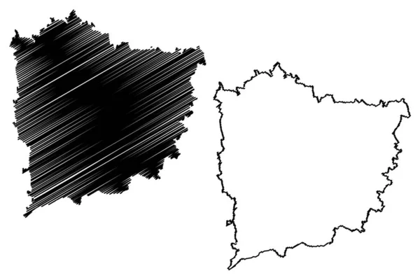 Meissen地区 德意志联邦共和国 Swabia农村地区 萨克森自由邦 地图矢量图解 抄写草图Meissen地图 — 图库矢量图片