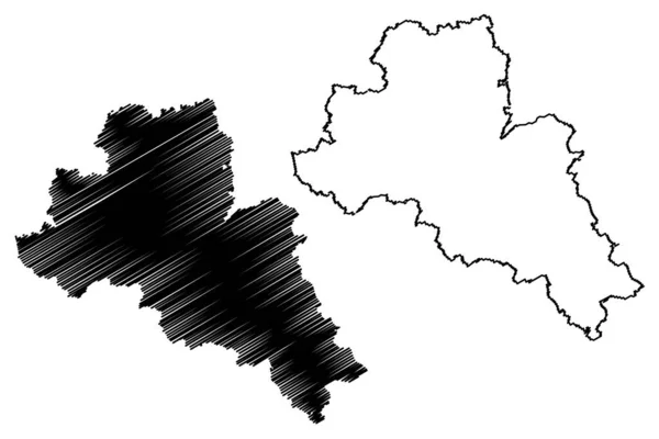 Mittelsachsen地区 德意志联邦共和国 Swabia农村地区 萨克森自由邦 地图矢量图解 速写草图Mittelsachsen地图 — 图库矢量图片