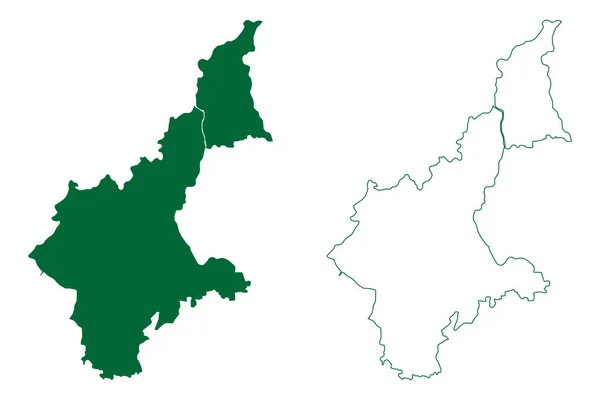 Kota District Rajasthan State Republic Índia Map Vector Illustration Scribble — Vetor de Stock