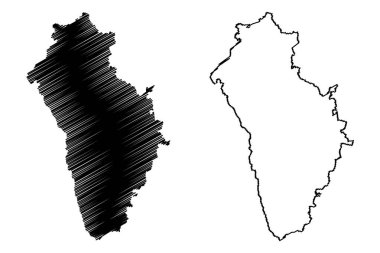Neu-Ulm ilçesi (Almanya Federal Cumhuriyeti, Swabia kırsal bölgesi, Bavyera Serbest Eyaleti) harita vektör çizimi, çizim Neu Ulm haritası