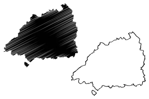 Northeim District Bondsrepubliek Duitsland Landelijk Gewest Deelstaat Nedersaksen Kaart Vector — Stockvector