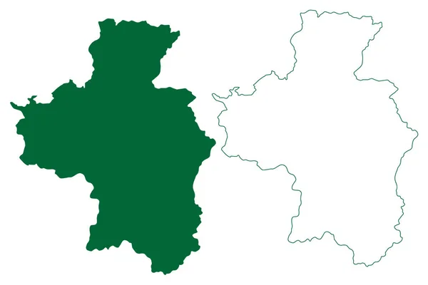 Pratapgarh District Rajasthan State Indická Republika Mapa Vektorová Ilustrace Čmáranice — Stockový vektor