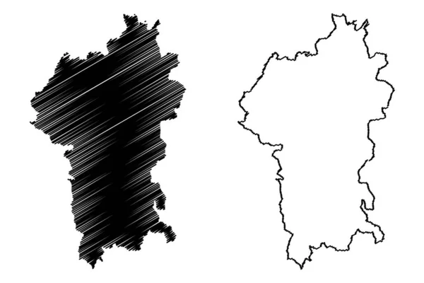 Odenwaldkreis Distriktet Förbundsrepubliken Tyskland Landsbygdsdistriktet Darmstadt Regionen Delstaten Hessen Hessen — Stock vektor