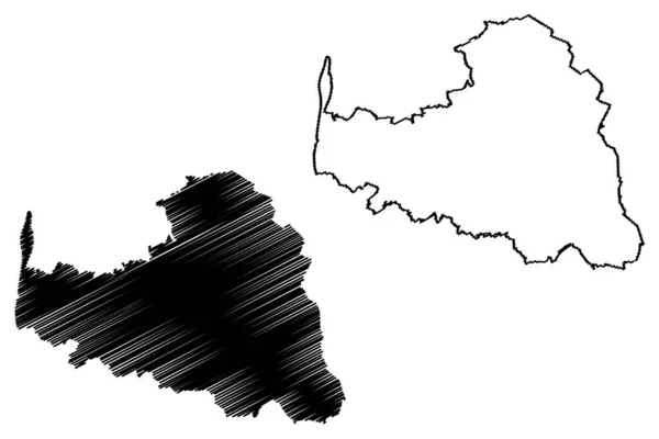 Osterholz District Bondsrepubliek Duitsland Landelijk Gewest Deelstaat Nedersaksen Kaart Vector — Stockvector