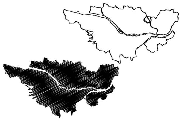 Passau Città Repubblica Federale Germania Quartiere Urbano Bassa Baviera Libero — Vettoriale Stock