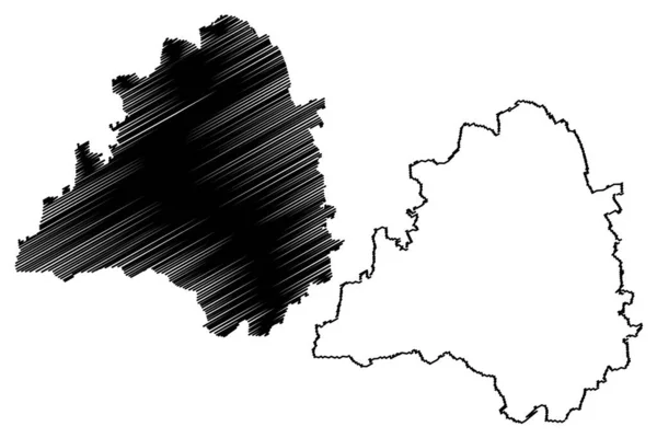 Peine District Förbundsrepubliken Tyskland Landsbygdsdistrikt Delstaten Niedersachsen Karta Vektor Illustration — Stock vektor