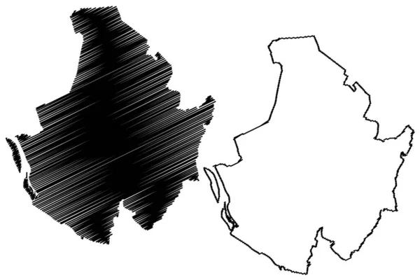 Pinnebergdistriktet Förbundsrepubliken Tyskland Landsbygdsdistrikt Fristaten Schleswig Holstein Slesvig Holsten Karta — Stock vektor