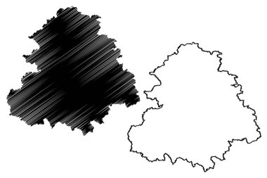 Rems Murr ilçesi (Almanya Federal Cumhuriyeti, kırsal bölge, Baden-Wurttemberg Eyaleti) harita vektör çizimi, çizim çizimi Rems-Murr-Kreis haritası