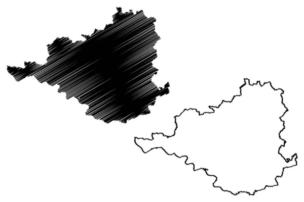 Distrito Prignitz República Federal Alemanha Distrito Rural Estado Brandemburgo Mapa — Vetor de Stock