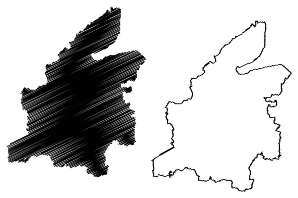 Rendsburg Eckernforde District 공화국 Schleswig Holstein Slesvig Holsten Map Vector — 스톡 벡터