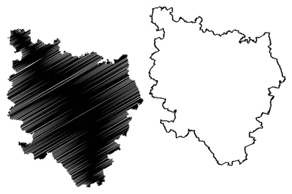 リュートリンゲン郡 ドイツ連邦共和国 バーデン ヴュルテンベルク州 地図ベクトル図 スケッチブック Reutlingen Map — ストックベクタ