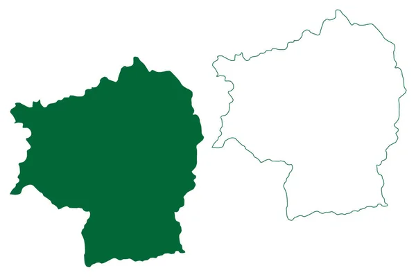 Distrito Sikkim Norte Estado Sikkim República Índia Mapa Ilustração Vetorial —  Vetores de Stock