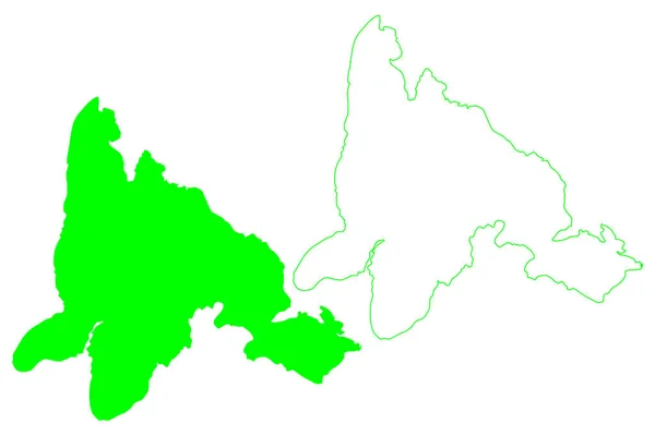 サウサンプトン島 カナダ 北極諸島 地図ベクトル図 スケッチブック サウサンプトン地図 — ストックベクタ