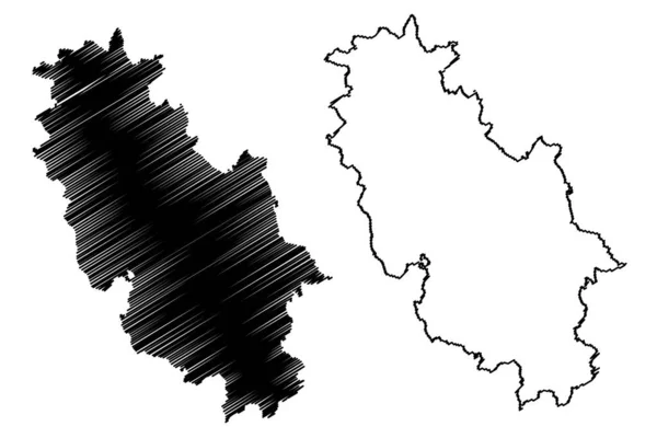 ローテンブルク郡 ドイツ連邦共和国 ニーダーザクセン州 地図ベクトル図 スクリブル スケッチローテンブルク郡 — ストックベクタ