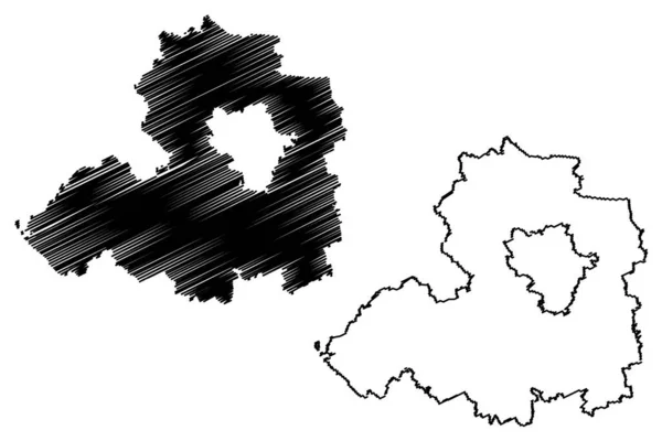 Saalekreis District Bondsrepubliek Duitsland Landelijk Gewest Vrijstaat Saksen Anhalt Kaart — Stockvector