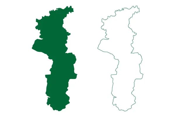 Distrito Coimbatore Estado Tamil Nadu República Índia Mapa Ilustração Vetorial —  Vetores de Stock