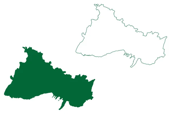 Dharmapuri District Tamil Nadu State Indická Republika Mapa Vektorové Ilustrace — Stockový vektor