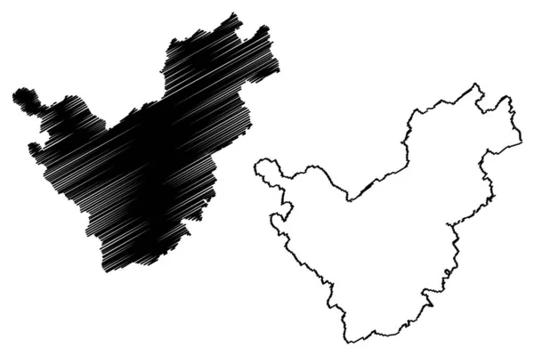 Saarlouis District Förbundsrepubliken Tyskland Delstaten Saarland Landsbygden Karta Vektor Illustration — Stock vektor