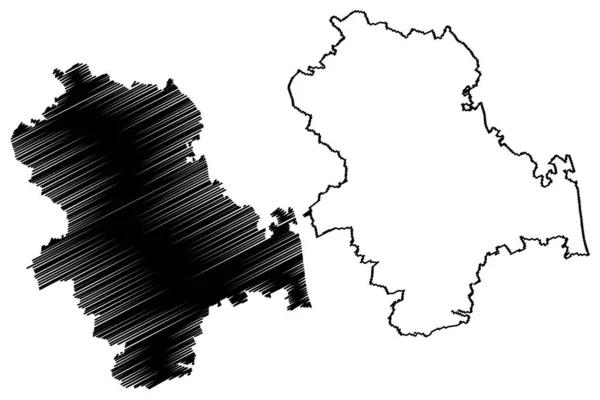 Schwabach市 德意志联邦共和国 Franconia中部城区 巴伐利亚自由邦 地图矢量图解 速写草图Schwabach地图 — 图库矢量图片