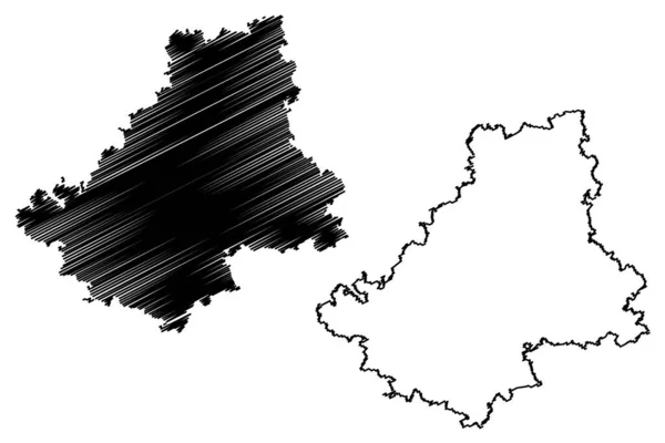 Okres Schwabisch Hall Spolková Republika Německo Okres Bádensko Wurtembersko Mapa — Stockový vektor