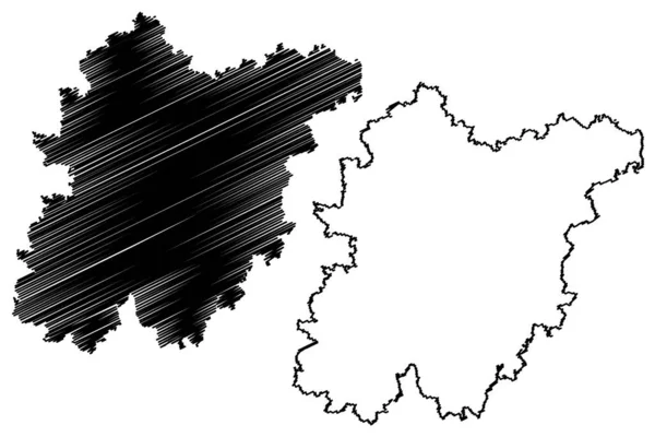 施万多夫地区 德意志联邦共和国 农村地区 上巴拉廷 巴伐利亚自由邦 地图矢量图解 速写草图施万多夫地图 — 图库矢量图片
