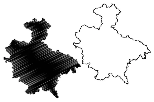 Kreis Sigmaringen Bundesrepublik Deutschland Landkreis Land Baden Württemberg Kartenvektorillustration Kritzelskizze — Stockvektor