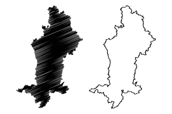 Zwaben Bondsrepubliek Duitsland Bestuurlijke Indeling Gewest Vrijstaat Beieren Kaartvector Illustratie — Stockvector