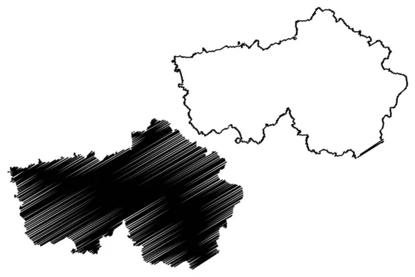 Tirschenreuth地区 德意志联邦共和国 农村地区 上巴拉廷 巴伐利亚自由邦 地图矢量图 速写草图Tirschenreuth地图 — 图库矢量图片