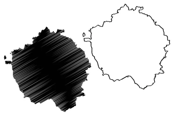 Uelzen District Bondsrepubliek Duitsland Plattelandsgebied Deelstaat Nedersaksen Kaart Vector Illustratie — Stockvector