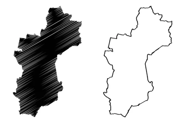 Vechta地区 德意志联邦共和国 农村地区 下萨克森州 地图矢量图 速写草图Vechta地图 — 图库矢量图片