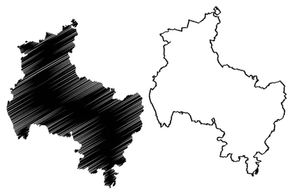 Verdenský Okres Spolková Republika Německo Okres Venkova Dolní Sasko Mapa — Stockový vektor