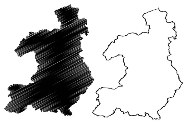 Waldeck Frankenberg Distrikt Förbundsrepubliken Tyskland Landsbygdsdistriktet Kassel Region Delstaten Hessen — Stock vektor