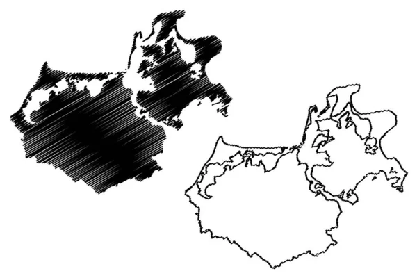 Landkreis Vorpommern Rugen Bondsrepubliek Duitsland Landkreis Deelstaat Mecklenburg Vorpommern West — Stockvector