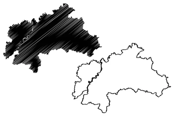 Landkreis Weilheim Schongau Bundesrepublik Deutschland Landkreis Oberbayern Freistaat Bayern Kartenvektorillustration — Stockvektor