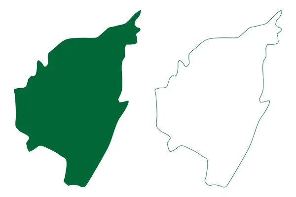 ティルパトゥール郡 タミル ナードゥ州 インド 地図ベクトル図 スケッチブック ティルパトゥール地図 — ストックベクタ
